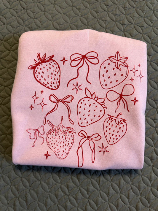Coquette strawberry crewneck sweater