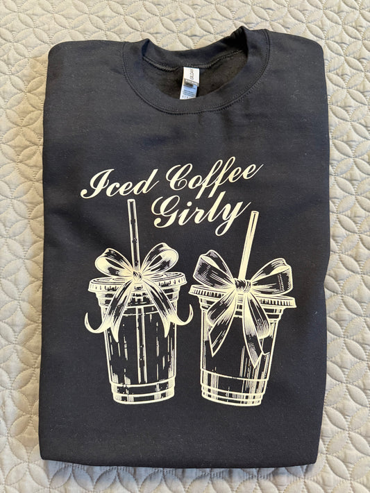 Iced coffee girly crew neck sweater