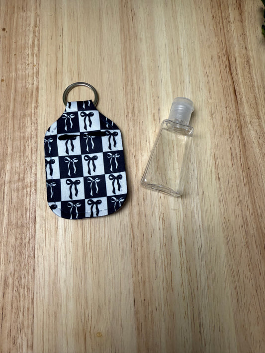 Black & White Bows Hand Sanitizer Holder
