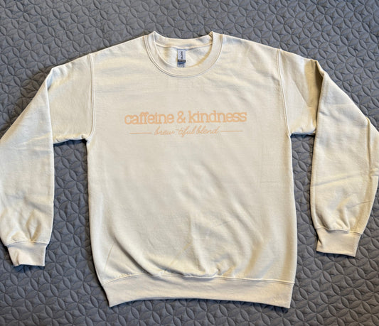 Caffeine & kindness crewneck sweater