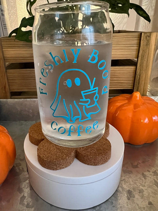 Color Changing Freshly Boo'd Coffee (Light Blue to Dark Blue)Glass