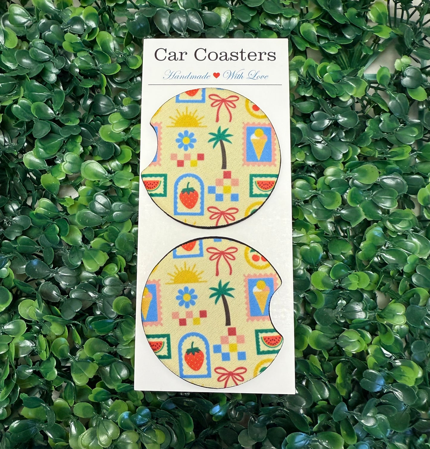Summer stamps car cup coasters