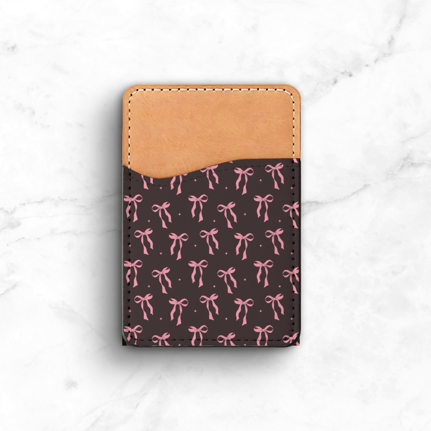 Pink Bows on Black Phone Case Wallet