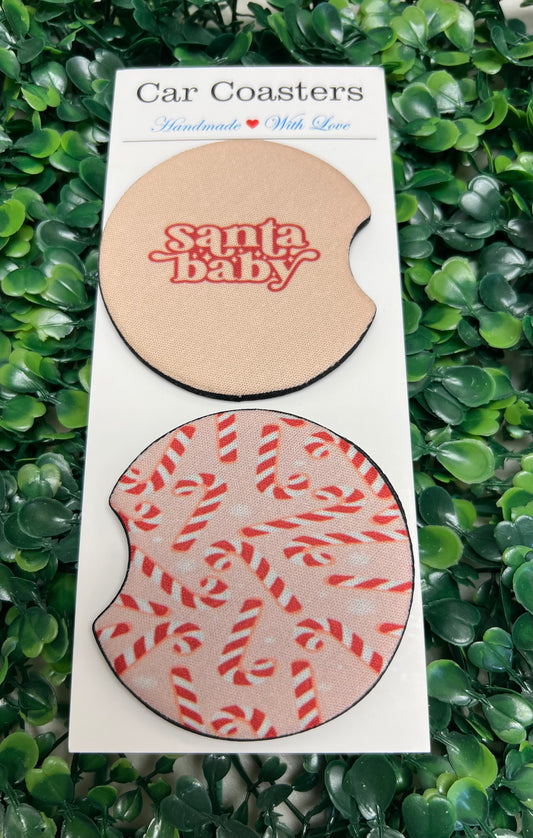 Santa Baby Car Cup Coasters