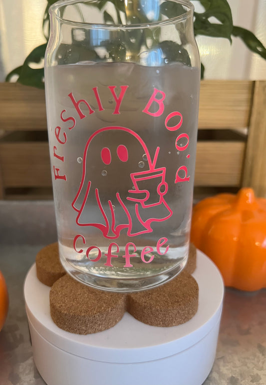 Color Changing Freshly Boo'd Coffee (Light pink to Dark Pink)Glass