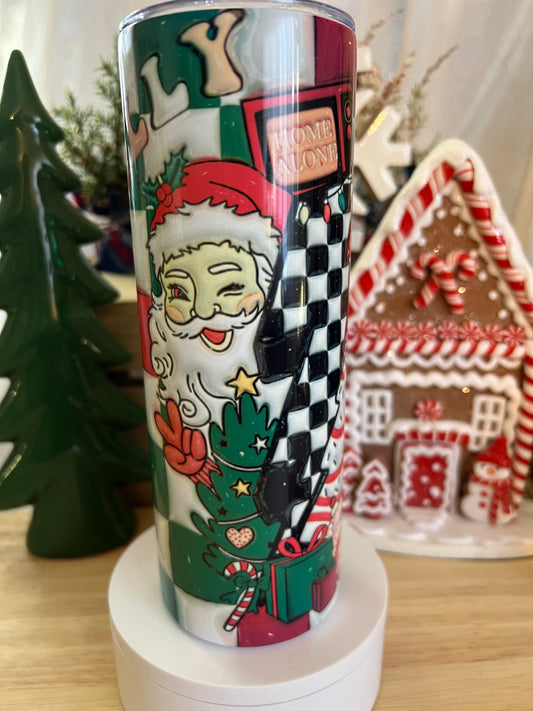 Holly Jolly Santa Stainless Steel Tumbler