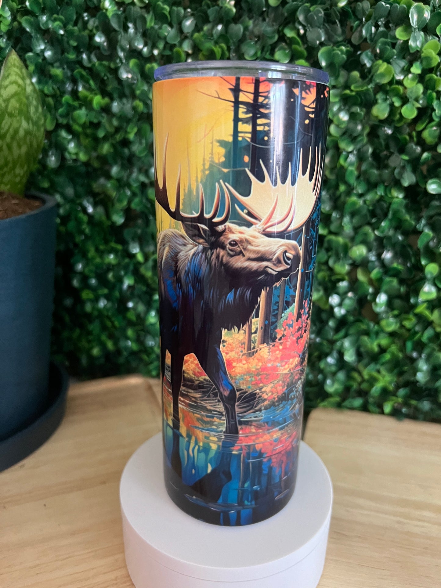 Moose in River Stainless Steel Tumbler