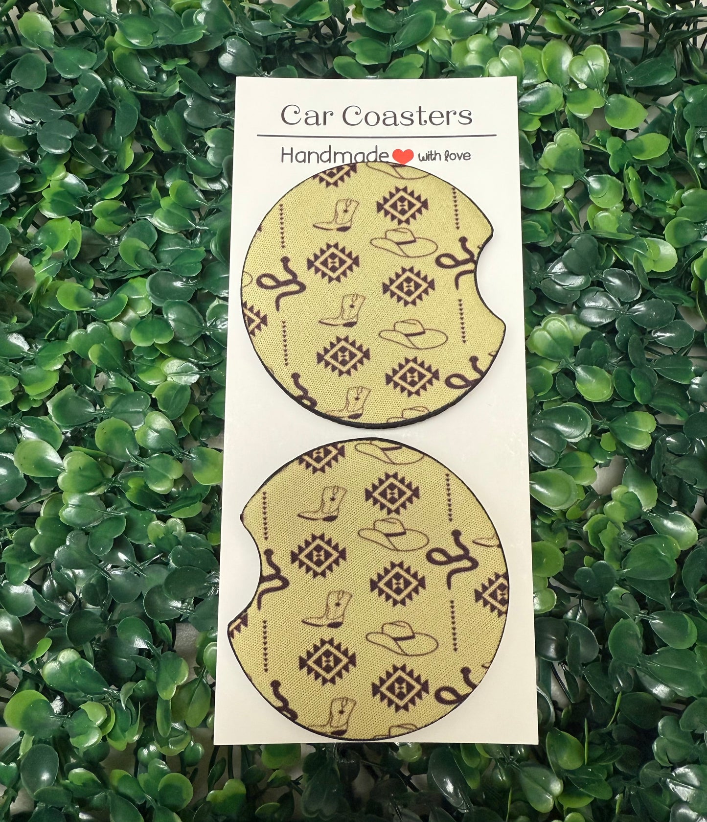 Tribal boots car cup coasters