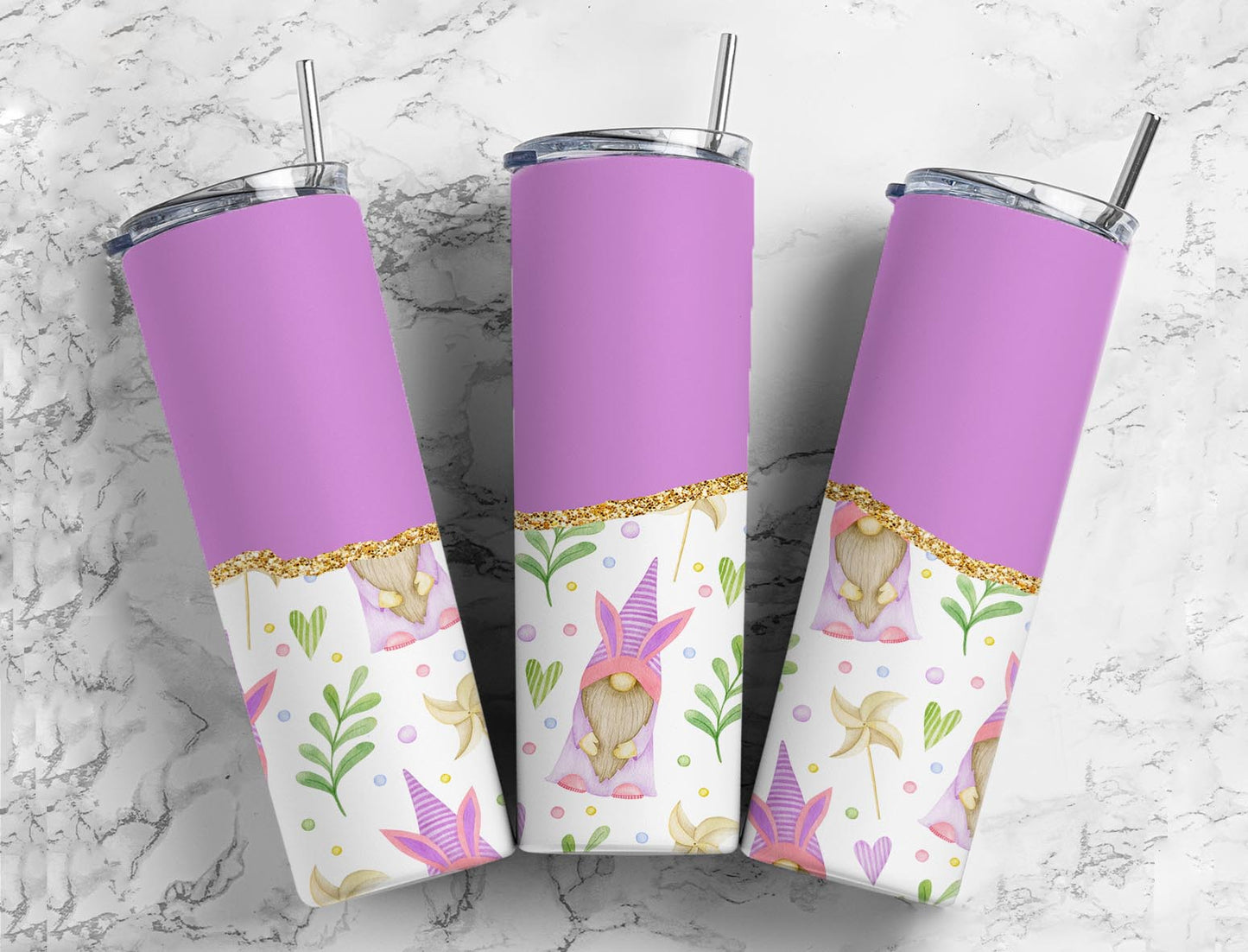 Split Gold Design- Easter Gnome Stainless Steel Tumbler