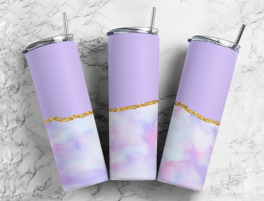 Split Gold Design-Purple Ombre Stainless Steel Tumbler