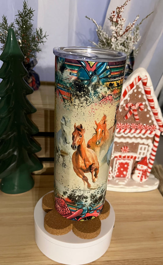 Wild Horses Stainless Steel Tumbler