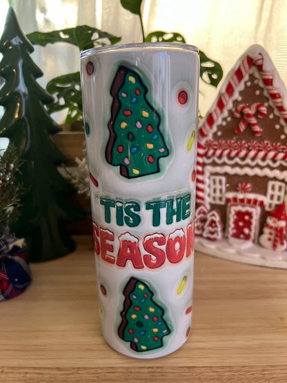 Tis the Season Christmas Tree Stainless Steel Tumbler