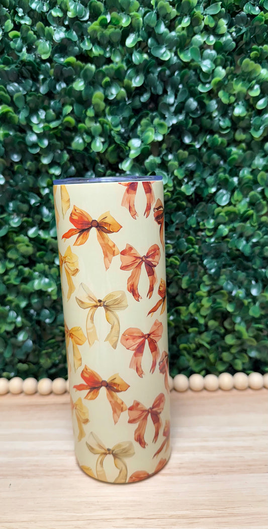 Autumn bows stainless steel tumbler