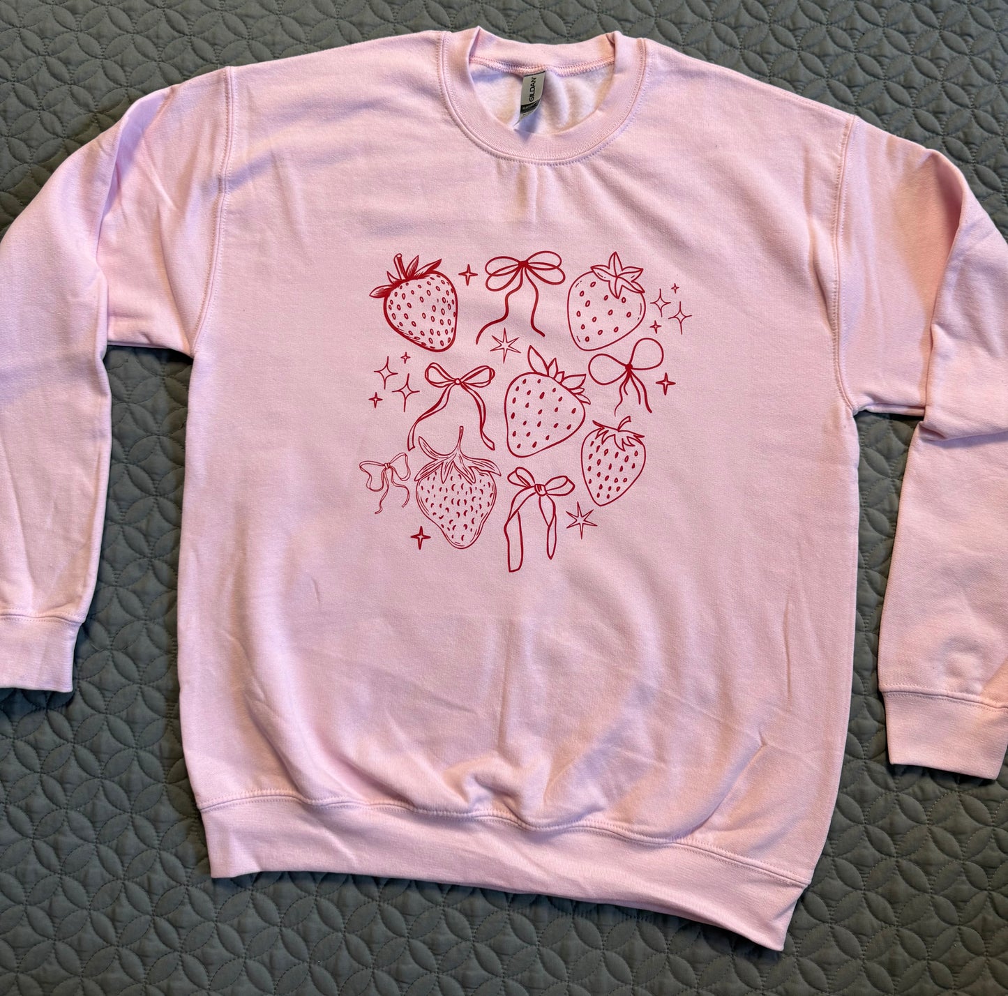 Coquette strawberry crewneck sweater