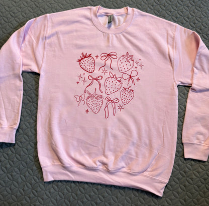 Coquette strawberry crewneck sweater