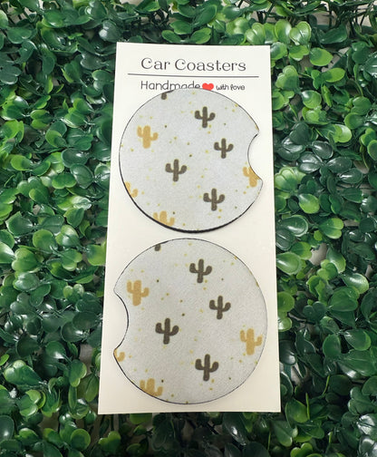 Western cactus car cup coasters