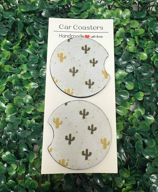 Western cactus car cup coasters
