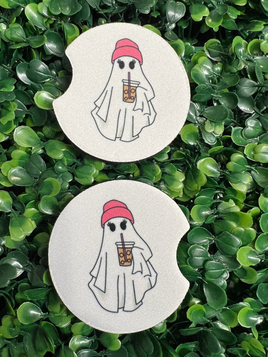 Cold Brew Ghosty Babe Car Cup Coasters