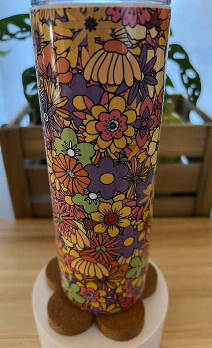 Funky Flowers Stainless Steel Tumbler