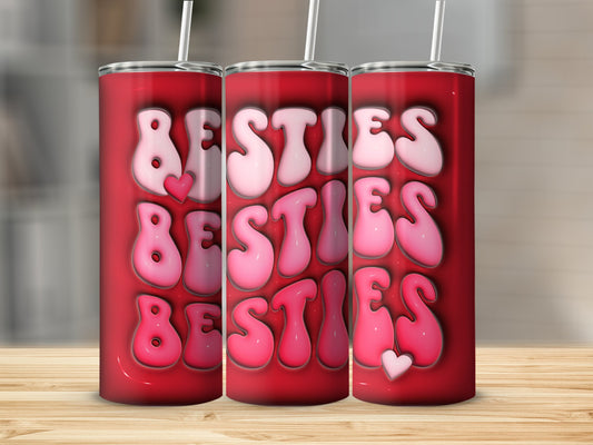 Inflated "Besties" Stainless Steel Tumbler