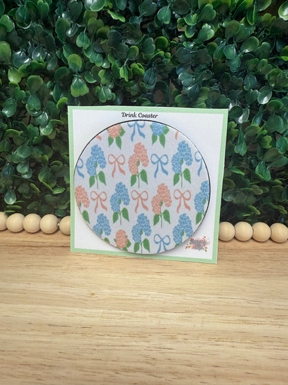 Hydrangea drink coaster