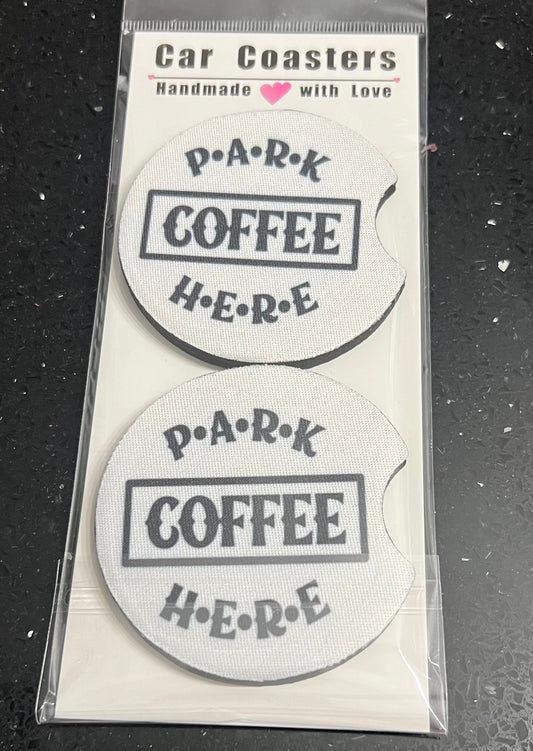 Park coffee Here Car Cup Coasters