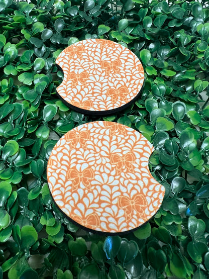 Clay Orange Talavera Car Cup Coasters