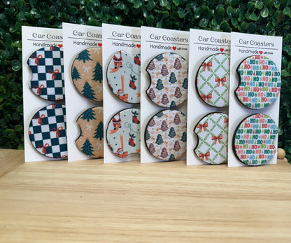 Xmas tree car cup coasters