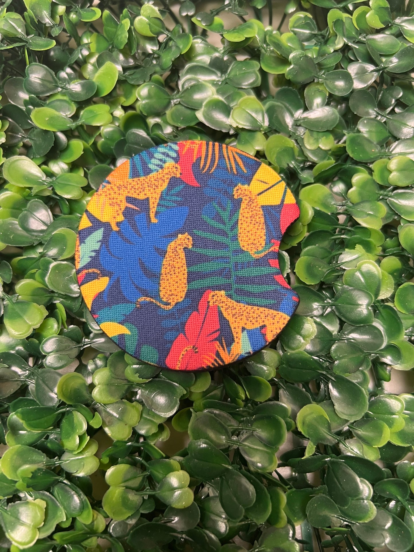 Tropical Cheetah Car Cup Coasters