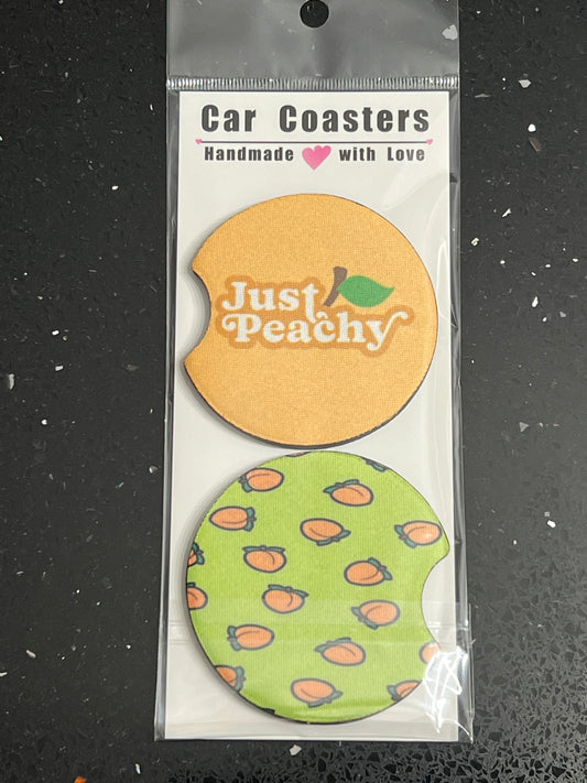 Just Peachy Car Cup Coasters