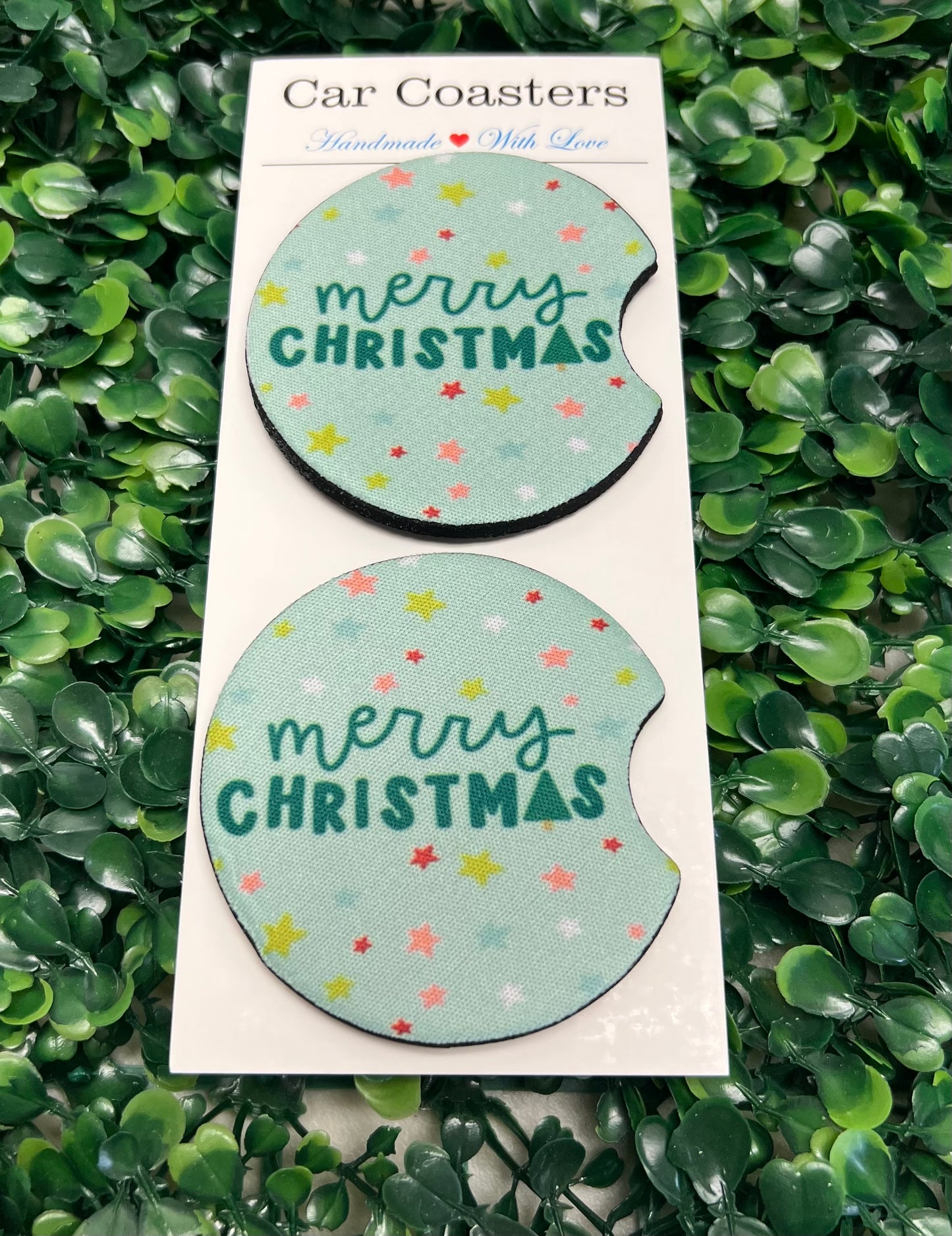 Merry Christmas Car Cup Coasters