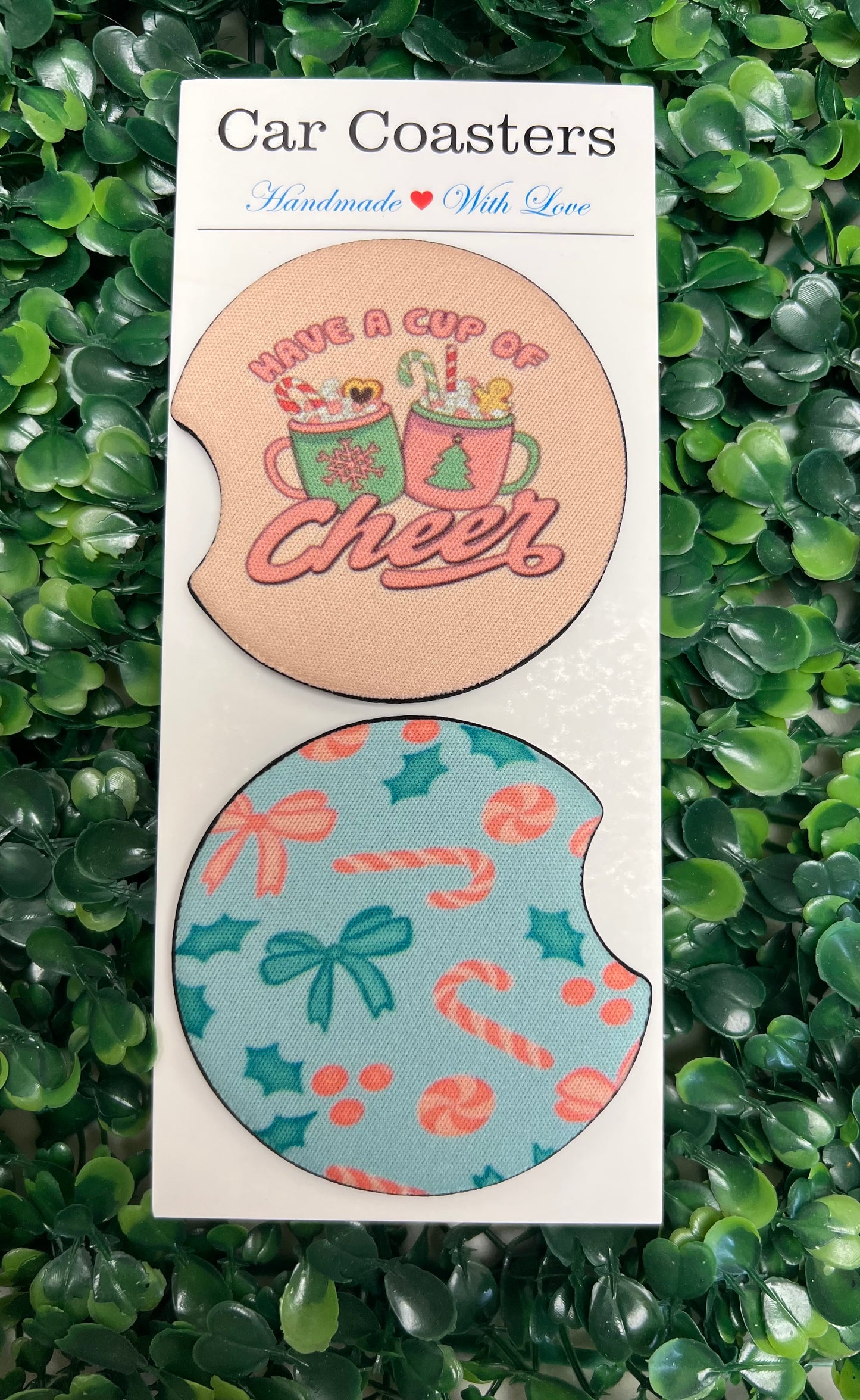 Have a Cup of Cheer Car Cup Coasters