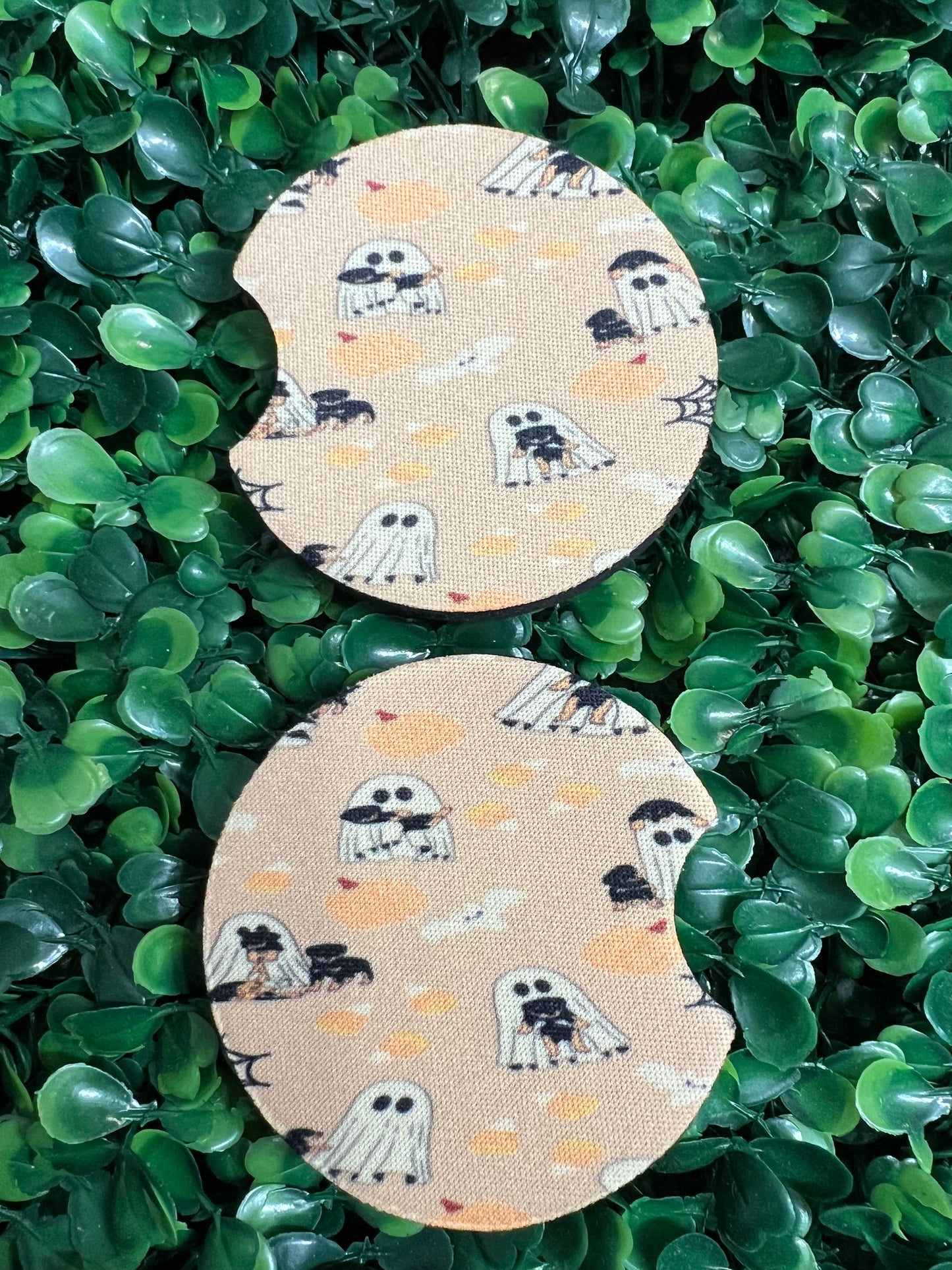 Ghost With Puppies Car Cup Coasters