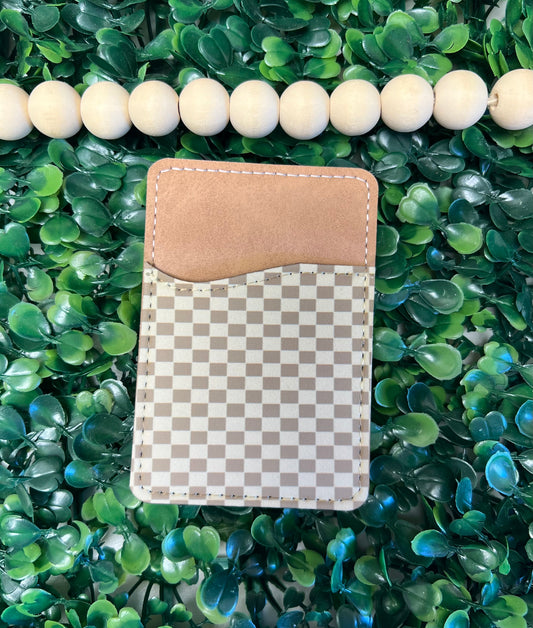 Brown Checkers Phone Case Wallet