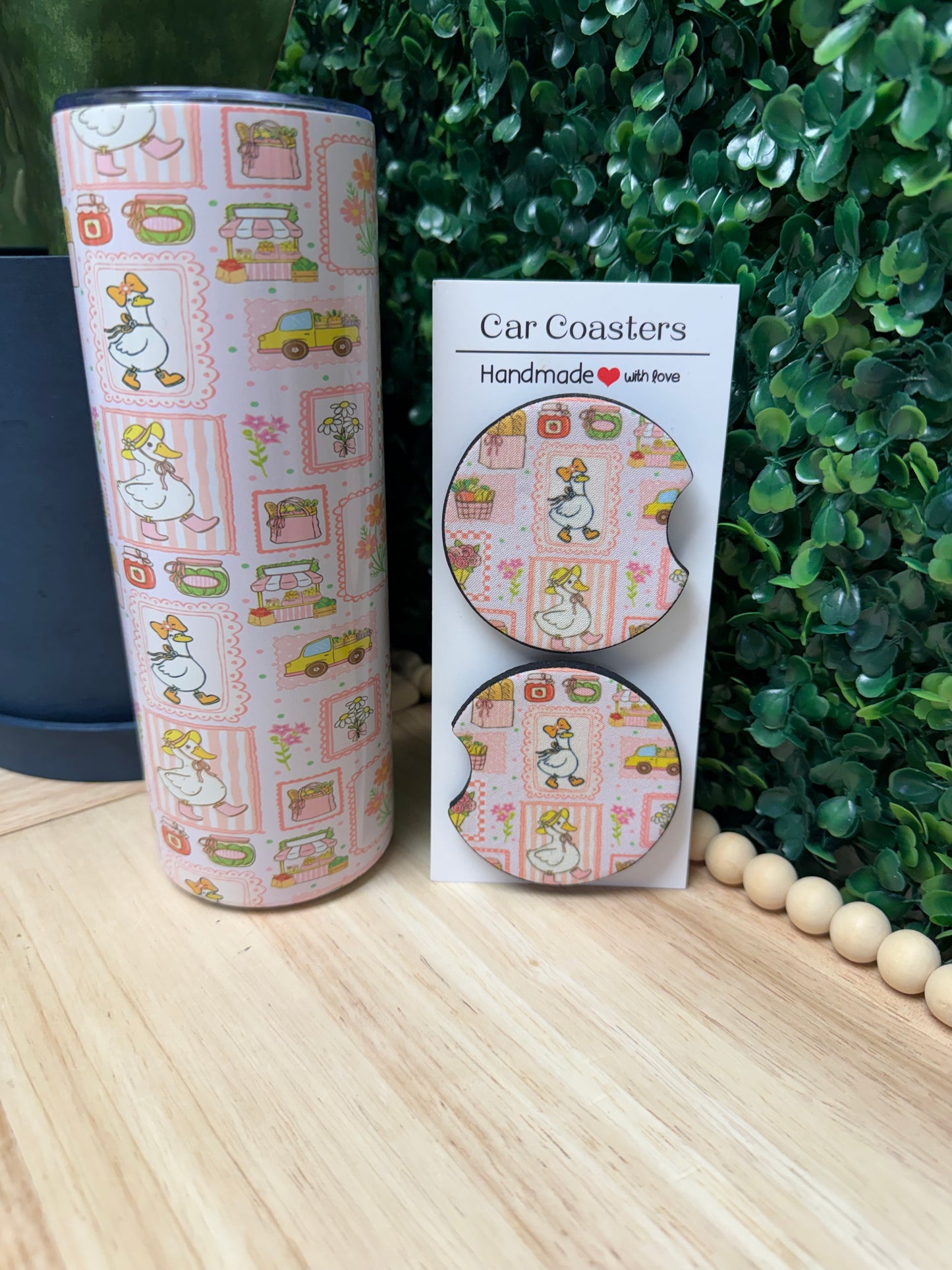 Farmer's Market Goose 20 oz Tumbler W/ FREE matching set of Car Coasters!