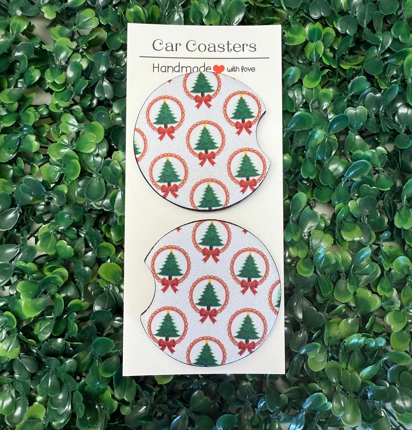 Tree wreath car cup coasters