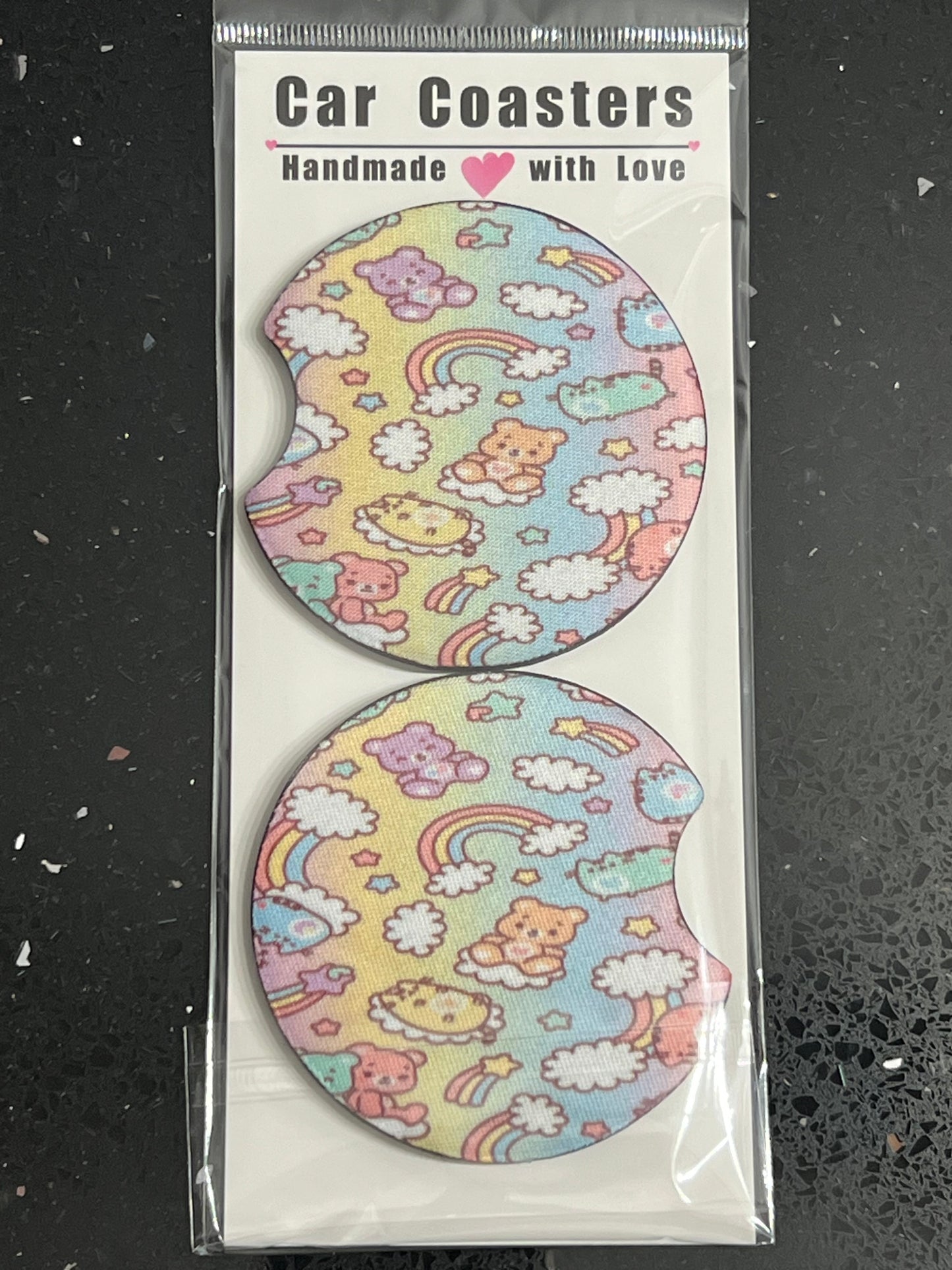 Rainbow Kawaii Friends Car Cup Coasters