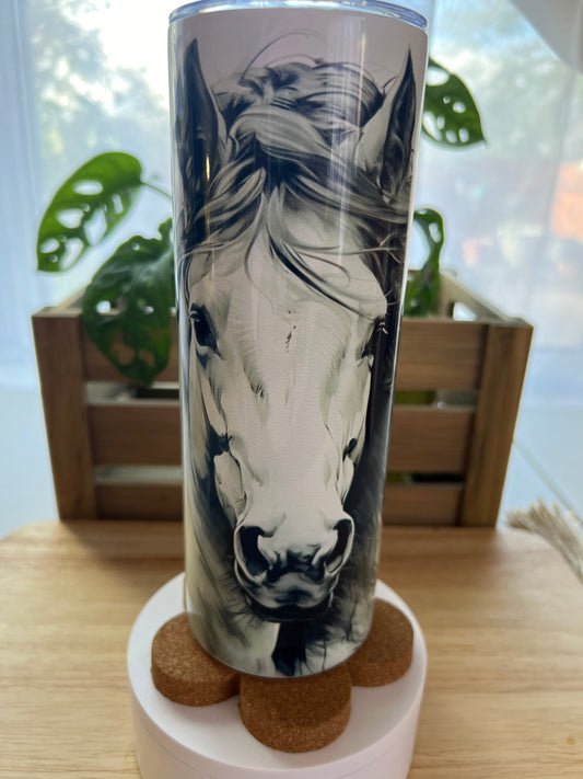 Sketched Horse Stainless Steel Tumbler