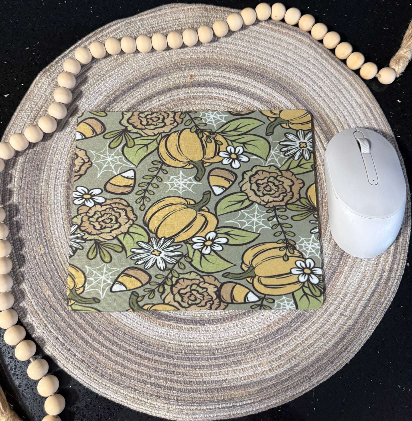 Boho fall pumpkin mouse pad