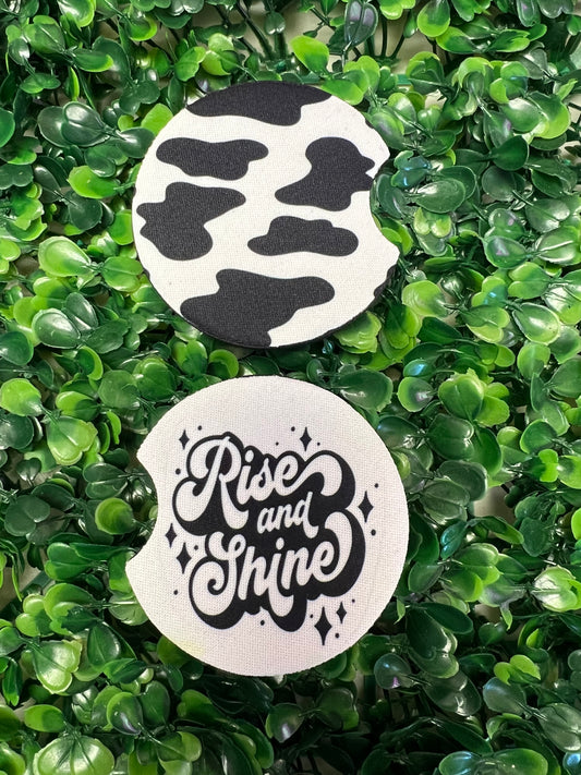 Rise & Shine Car Cup Coasters