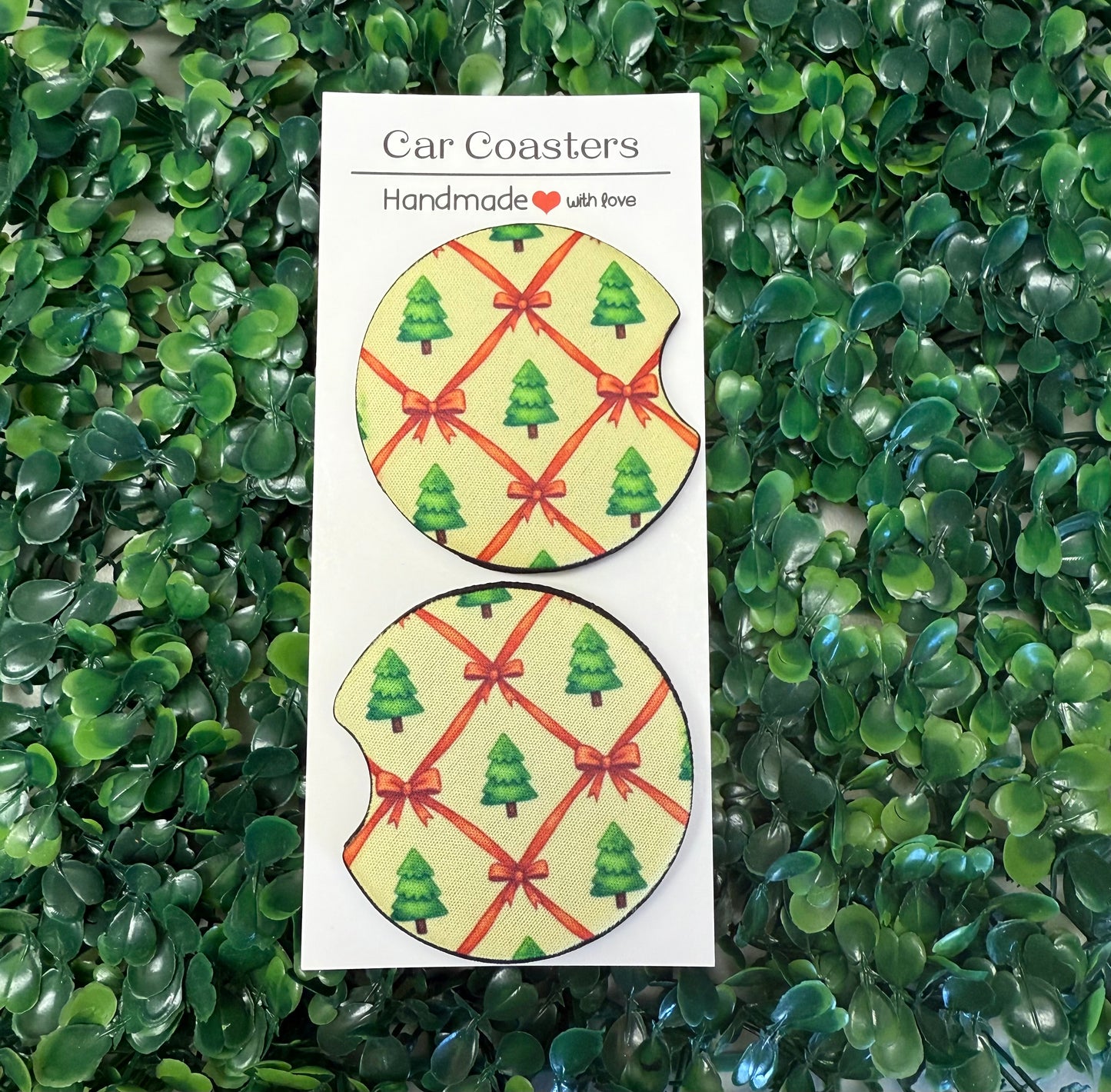 Xmas tree car cup coasters