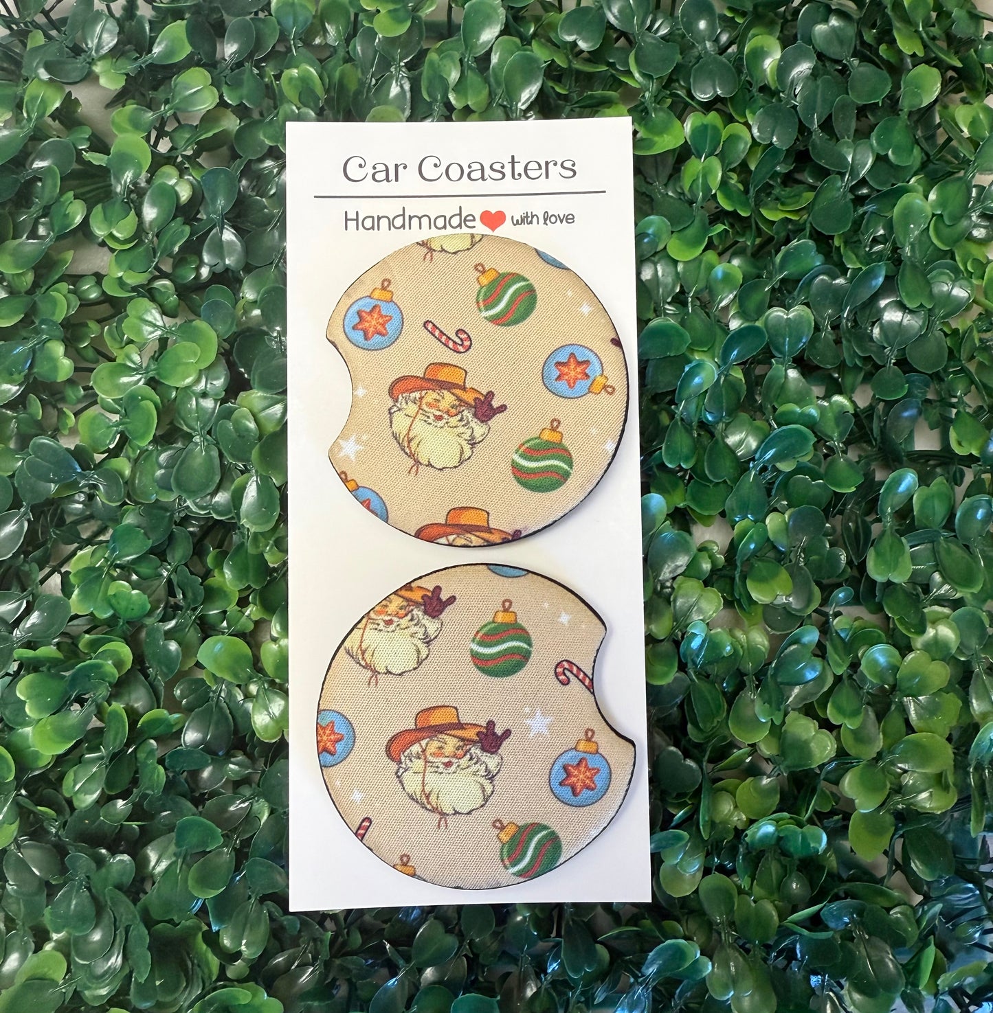 Western Santa Car Cup Coasters