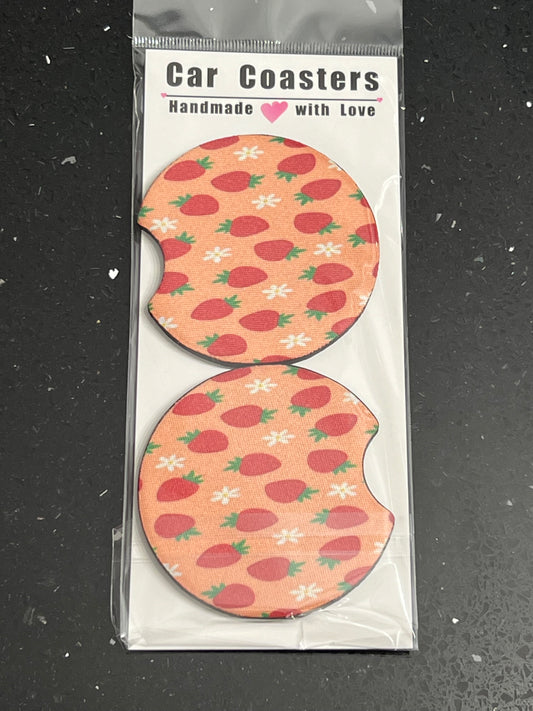 Strawberries Car Cup Coasters