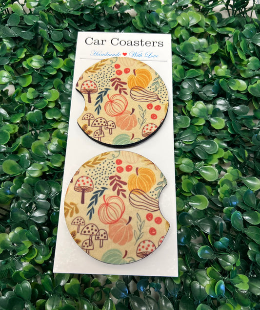 Minimalist Fall Car Cup Coasters