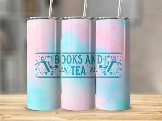 Books And Tea Stainless Steel Tumbler