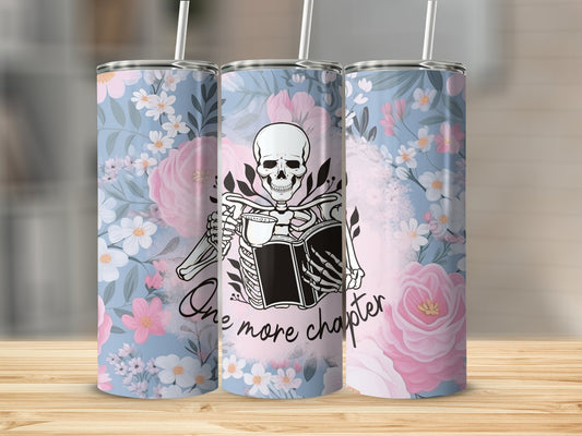 Pink/Blue Skeleton One more Chapter Stainless Steel Tumbler