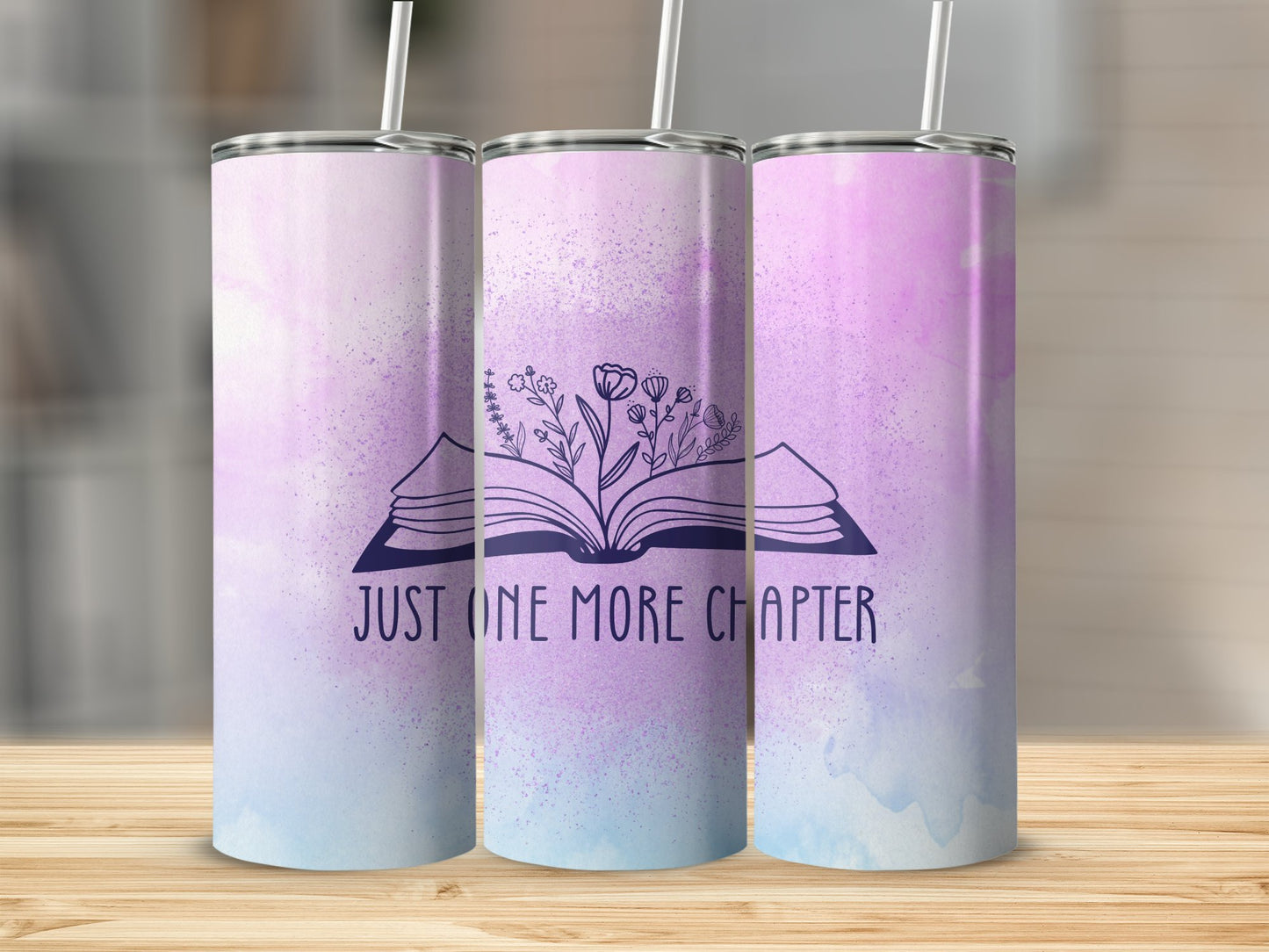 Just one More Chapter (Purple) Stainless Steel Tumbler