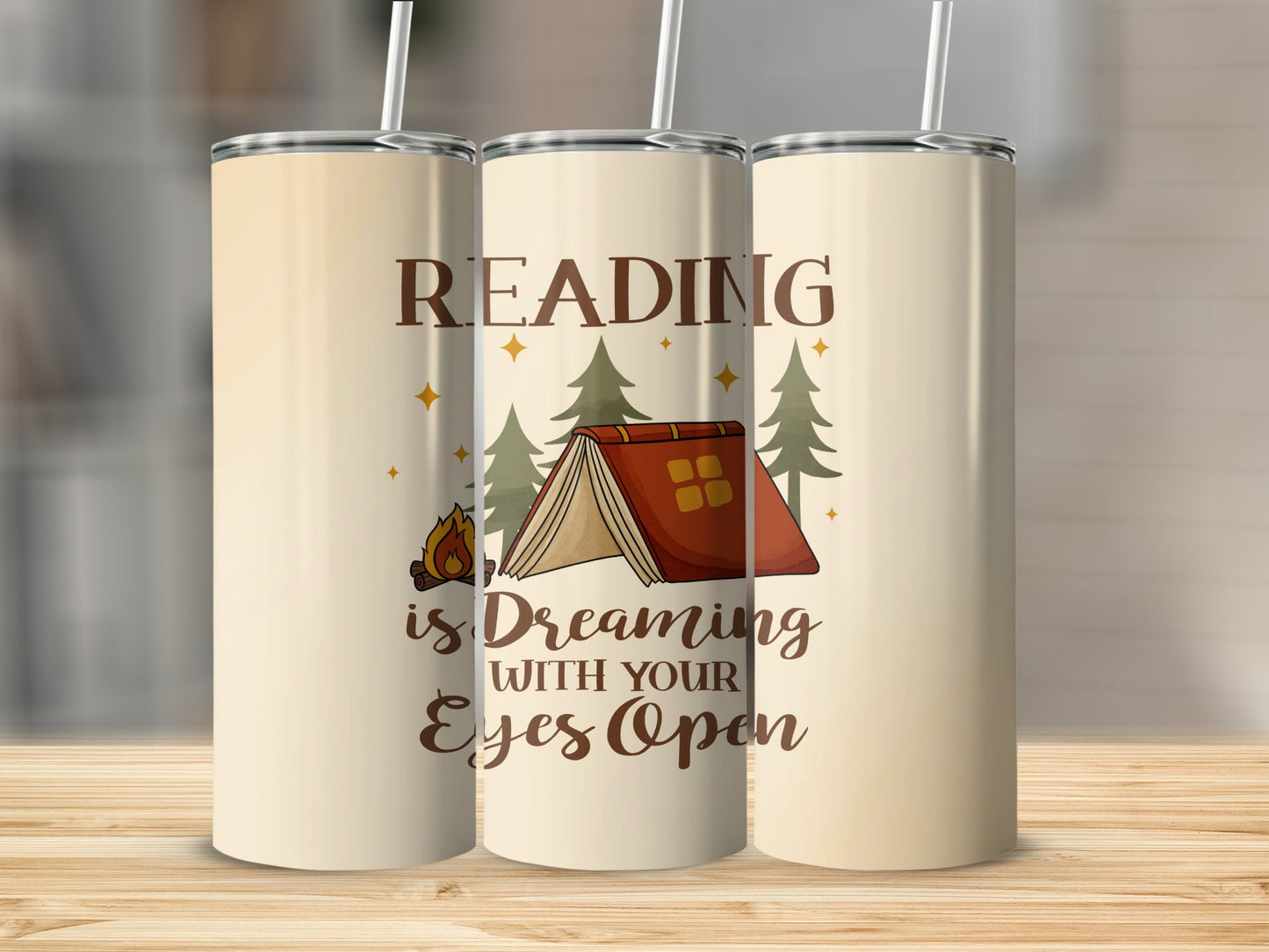 Reading is dreaming with your eyes open (2) Stainless Steel Tumbler