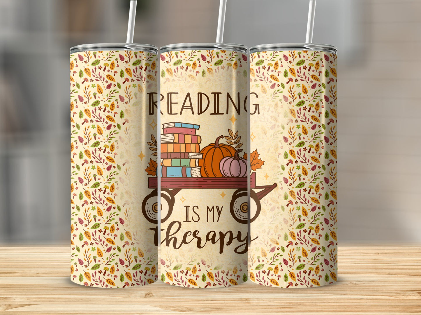 Reading is my Therapy Stainless Steel Tumbler