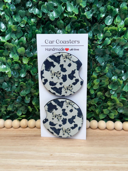 Water Color Coquette Cow Print 20 oz Tumbler W/ FREE matching set of Car Coasters!